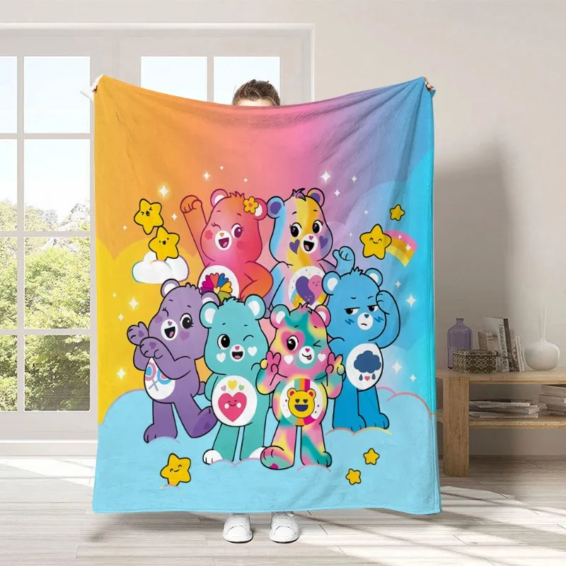 New Hot Cute Cartoon Care Bears Creative Peripheral Cute Blanket Flannel Print Warm Soft Home Bedroom Blanket Supplies view 4