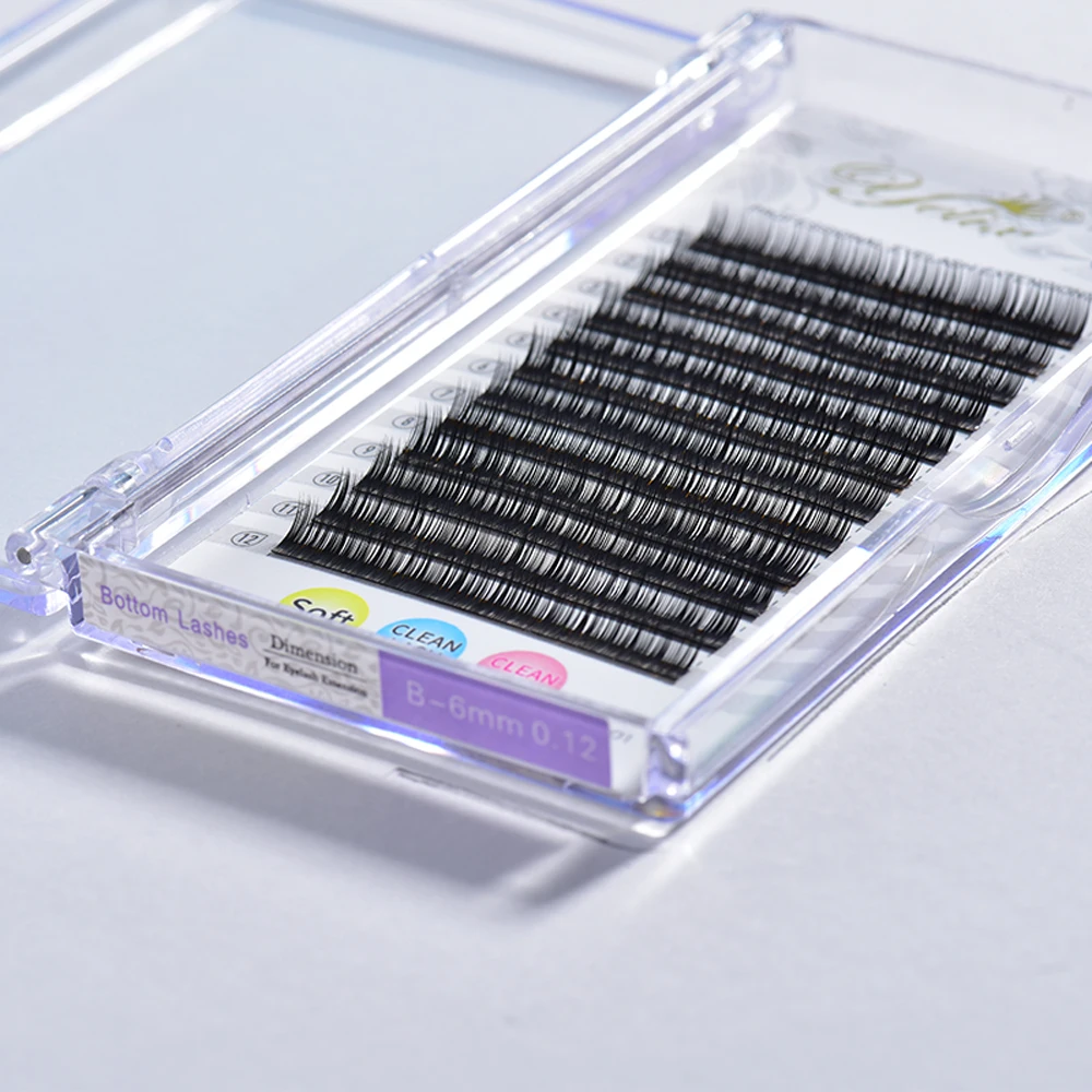 Yelix 0,12mm Untere Wimpernverlängerungen B-Curl Weiche Schlanke Natürliche Wimpern-Tray 5-8mm & 5-7mm Mix für den professionellen Salongebrauch – Detail 4