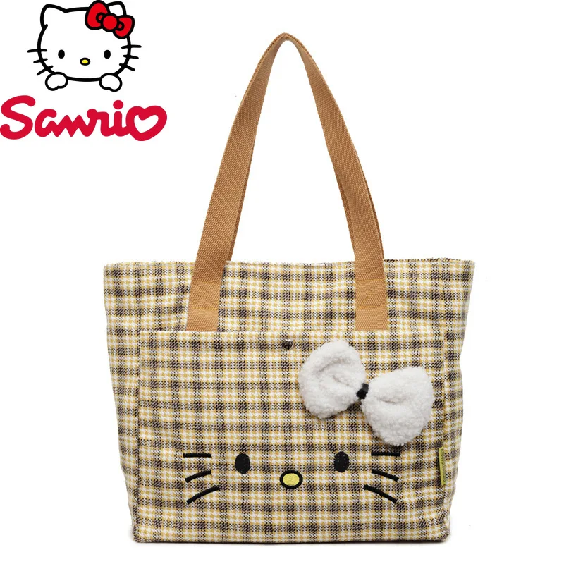 

Новая женская сумка Hello Kitty, модная женская сумка через плечо большой вместимости, милая повседневная женская сумка с мультяшным принтом, высокое качество