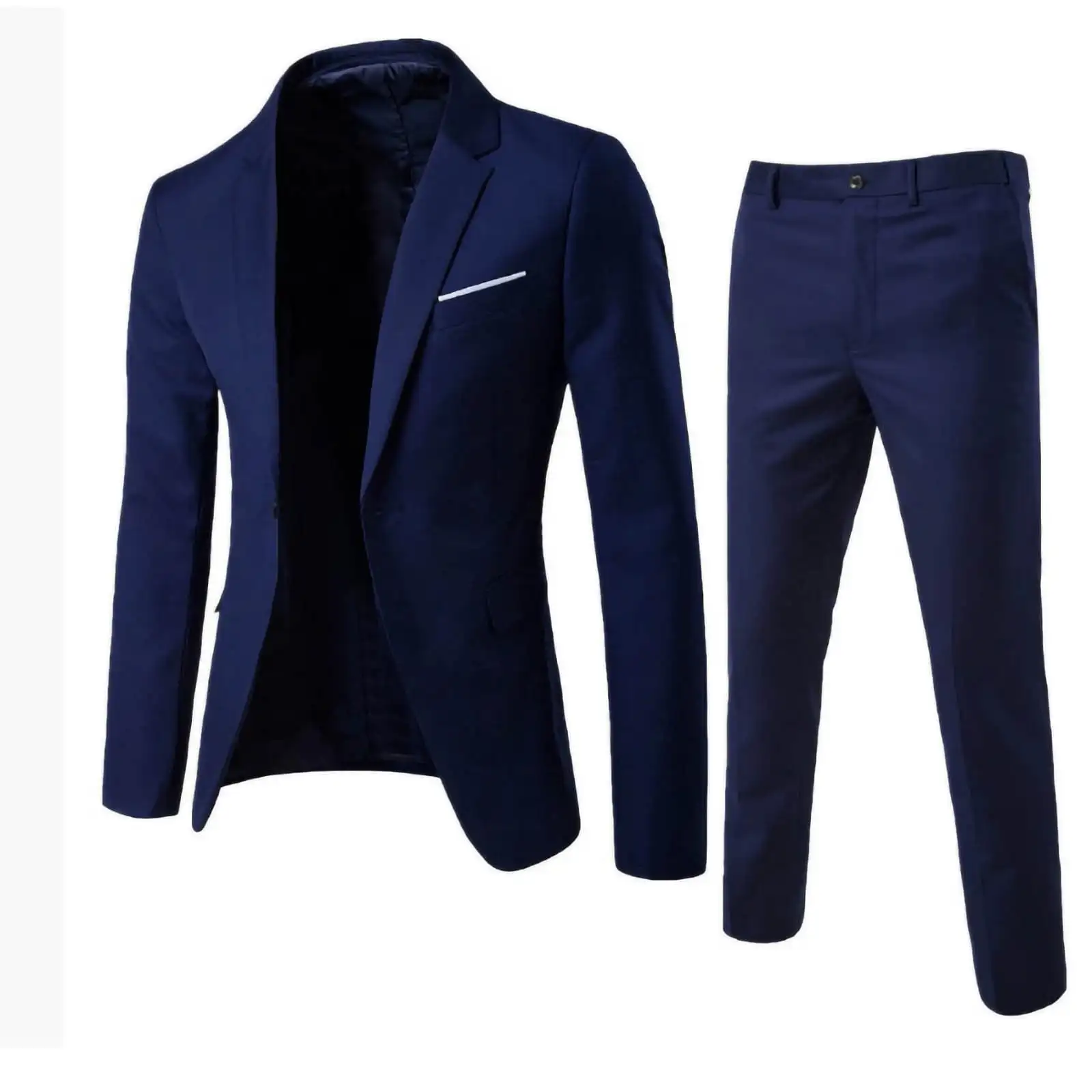 

Aofany Men's Suits 2 Piece Slim Fit Suit Set, Button Business Wedding Party Tuxedo Solid Blazer Jacket & Pants