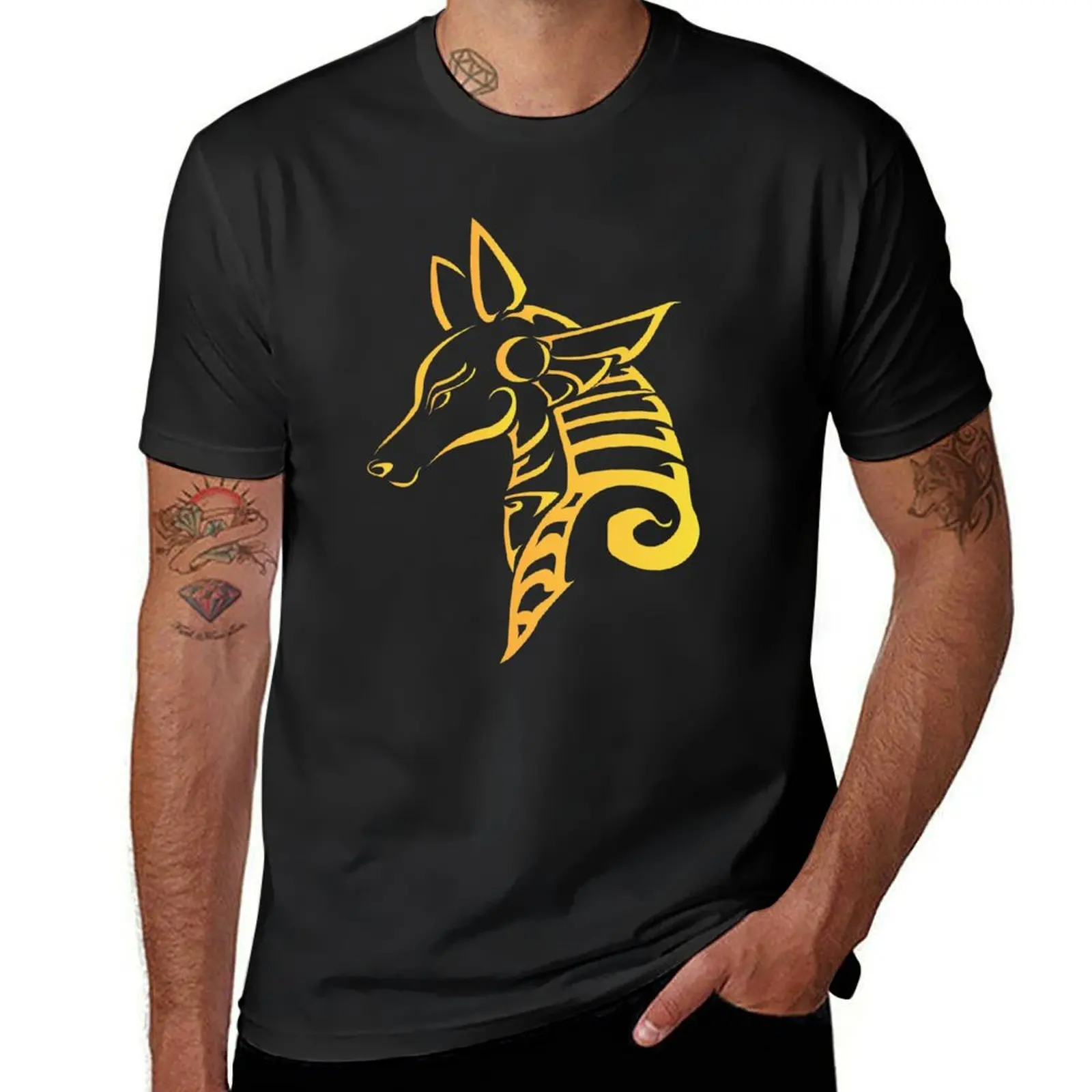 The great Anubis - God of death in ancient Egypt T-Shirt Aesthetic clothing anime heavyweight t shirts for men