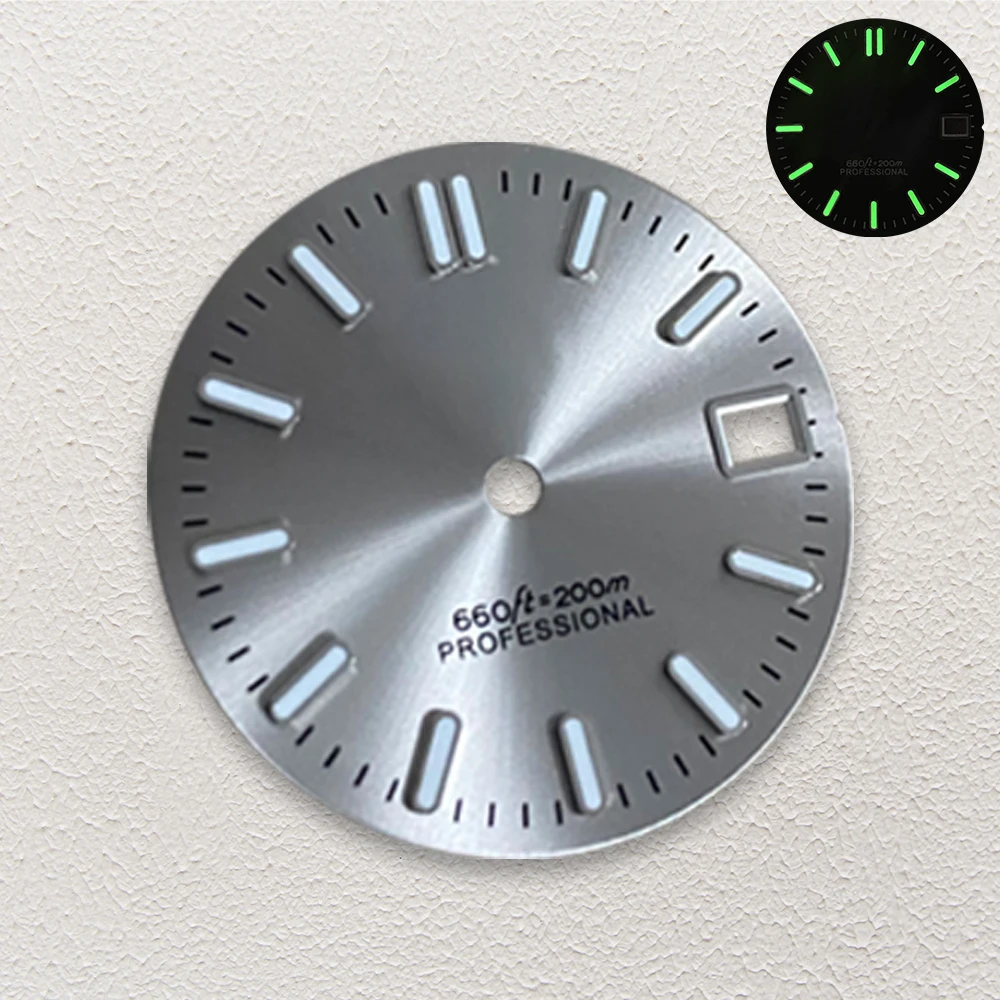 28.5mm High Quality S Logo NH35 Gradient Sunray Dial Fit NH35/NH36 Movement Green Luminous NH35 Accessories