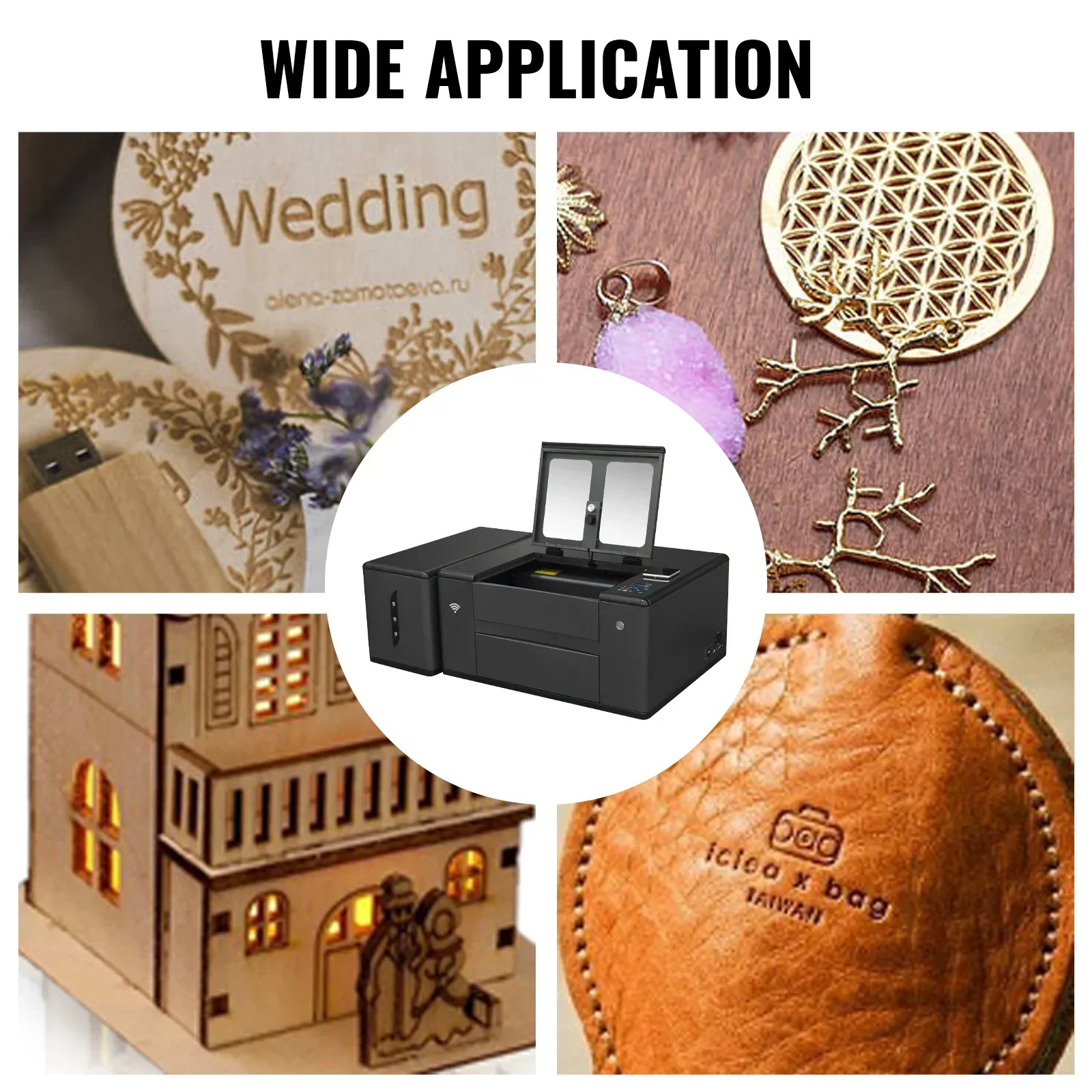 SIHAO3020G 3D RF 30W/40W Laser Engraver with 4-Axis 300x200mm Autofocus & WiFi Control - 220V for Metal/Wood Engraving & Milling