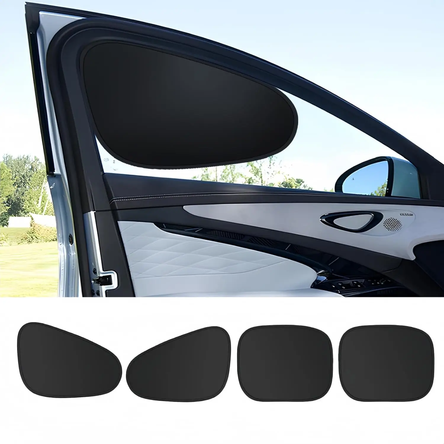 Electrostatic Car Side Window Sun Visor 4 Layer Sun Shade Curtain Block 99.9 Percent UV Anti Glare Auto Blinder Car Accessories