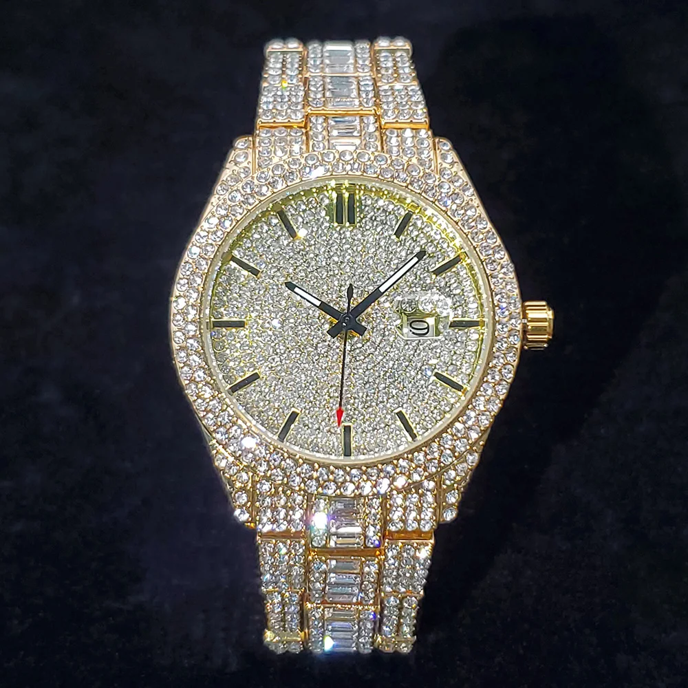 2026 Neue Luxus-Diamantuhr für Herren, Top-Verkauf, Modische Iced-Out Quarz-Armbanduhr, Hip-Hop-Street-Style, Exquisite Weihnachtsgeschenke – Detail 7