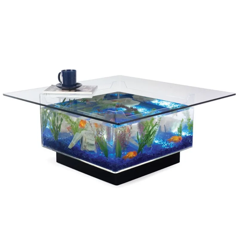 

Family Furniture Luxury High Glass Acrylic Table with Aquarium Fish Tank