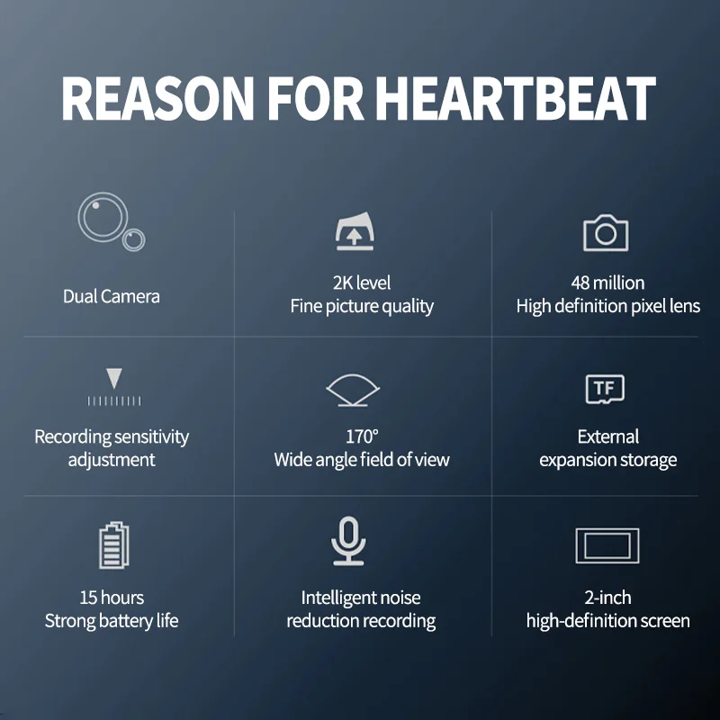 Philips original 2k corpo usado câmera GPS visão noturna 2000mAh 4.8MP 15H VTR8103