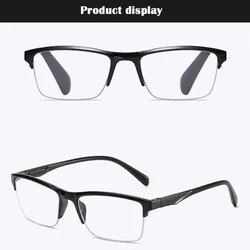 Gafas de lectura de medio marco para hombre y mujer, lentes Unisex de 0,75 A + 4,0, lupa ultraligera transparente para presbicia