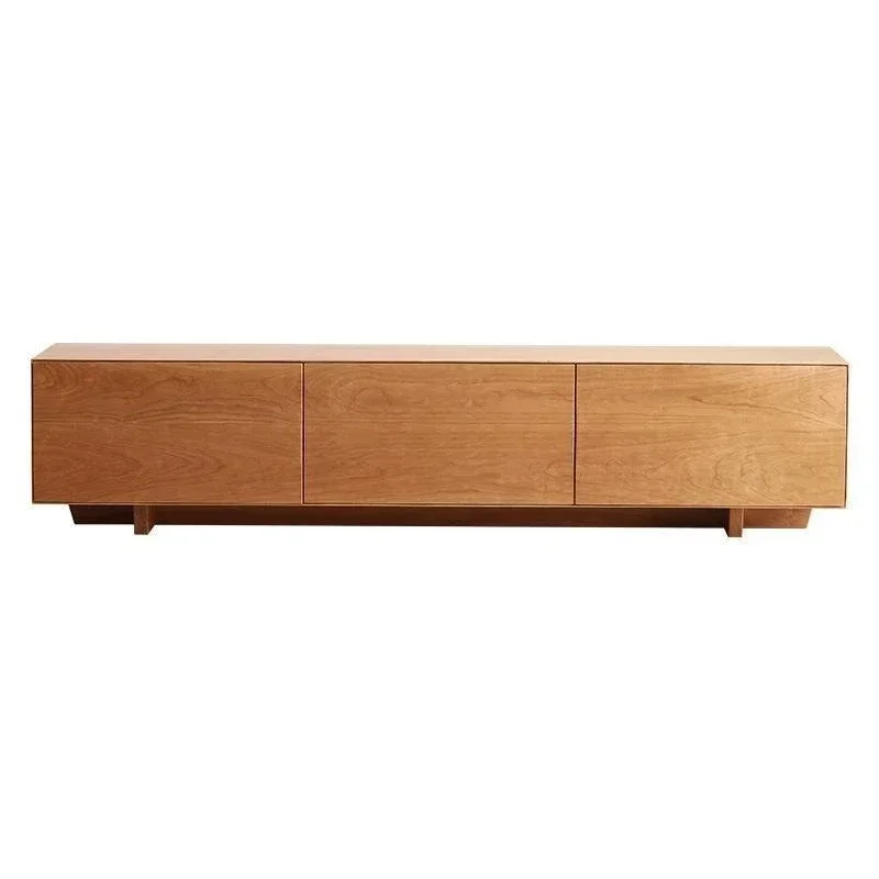 

TV cabinet pure solid wood Nordic modern simple small apartment living room furniture 2 meters simple storage cabinet