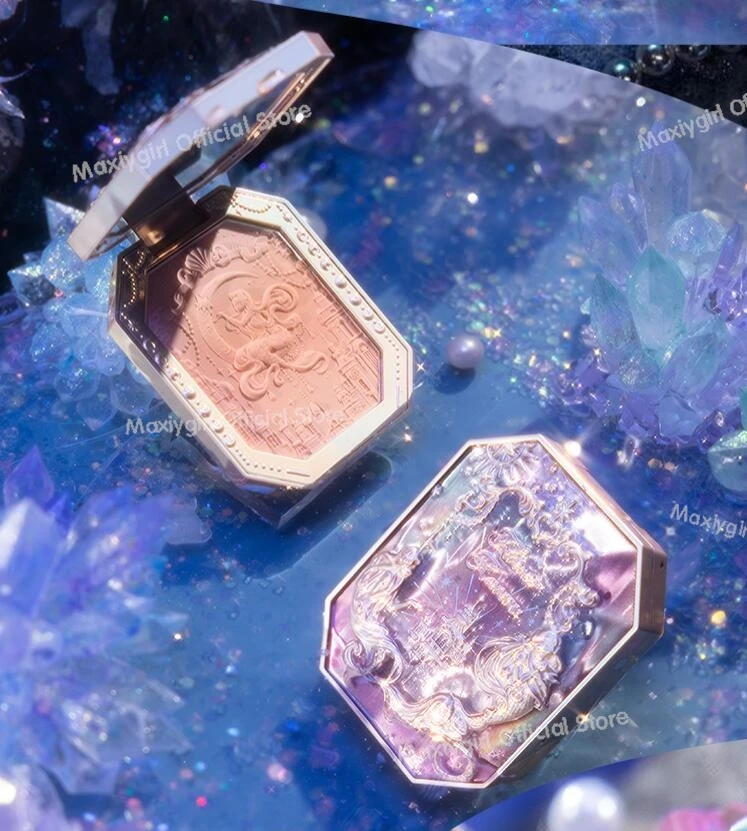 플라워 노즈 치크 블러쉬 문라이트 머메이드 엠보싱 파우더 블러셔 (매트 피니쉬, 비건, 무자극, 페이스, 자체 브랜드 메이크업)