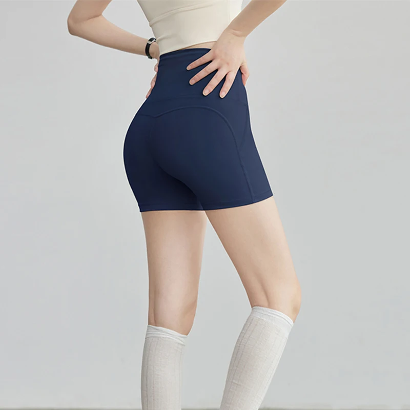 Einfarbig Hohe Taille Radfahren Shorts Frauen Einfache Dünne Pilates Yoga Shorts Frau Frühling Sommer Lässig Leichte Sport Shorts