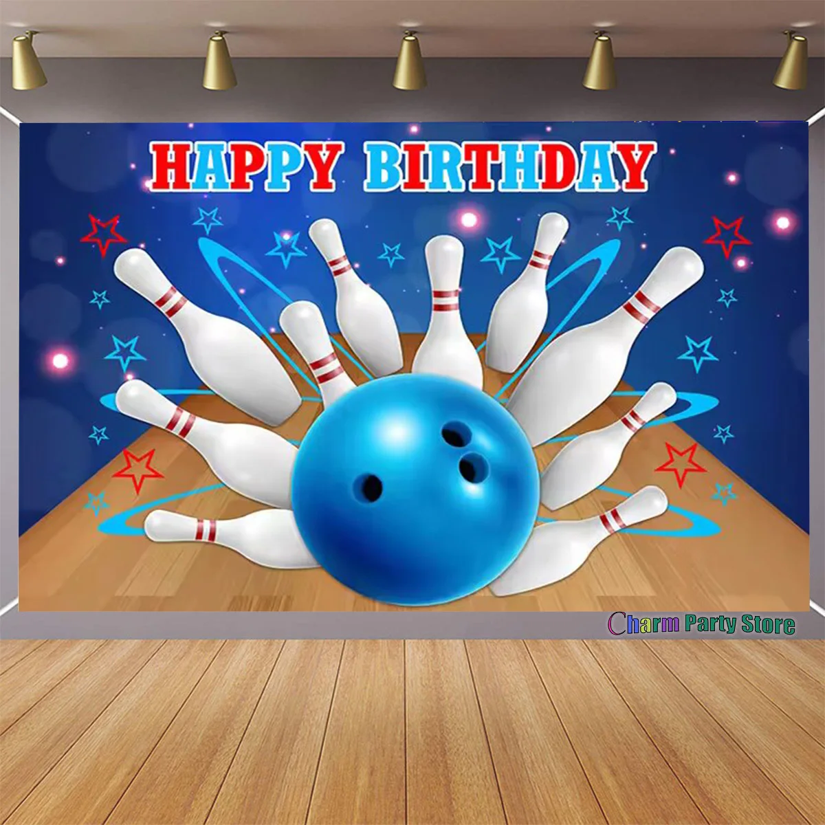 Bowling Theme Background Bowling Birthday Party Decorations Let's Strike Up Bowling Photo Photography Props for Kids Adults Gift