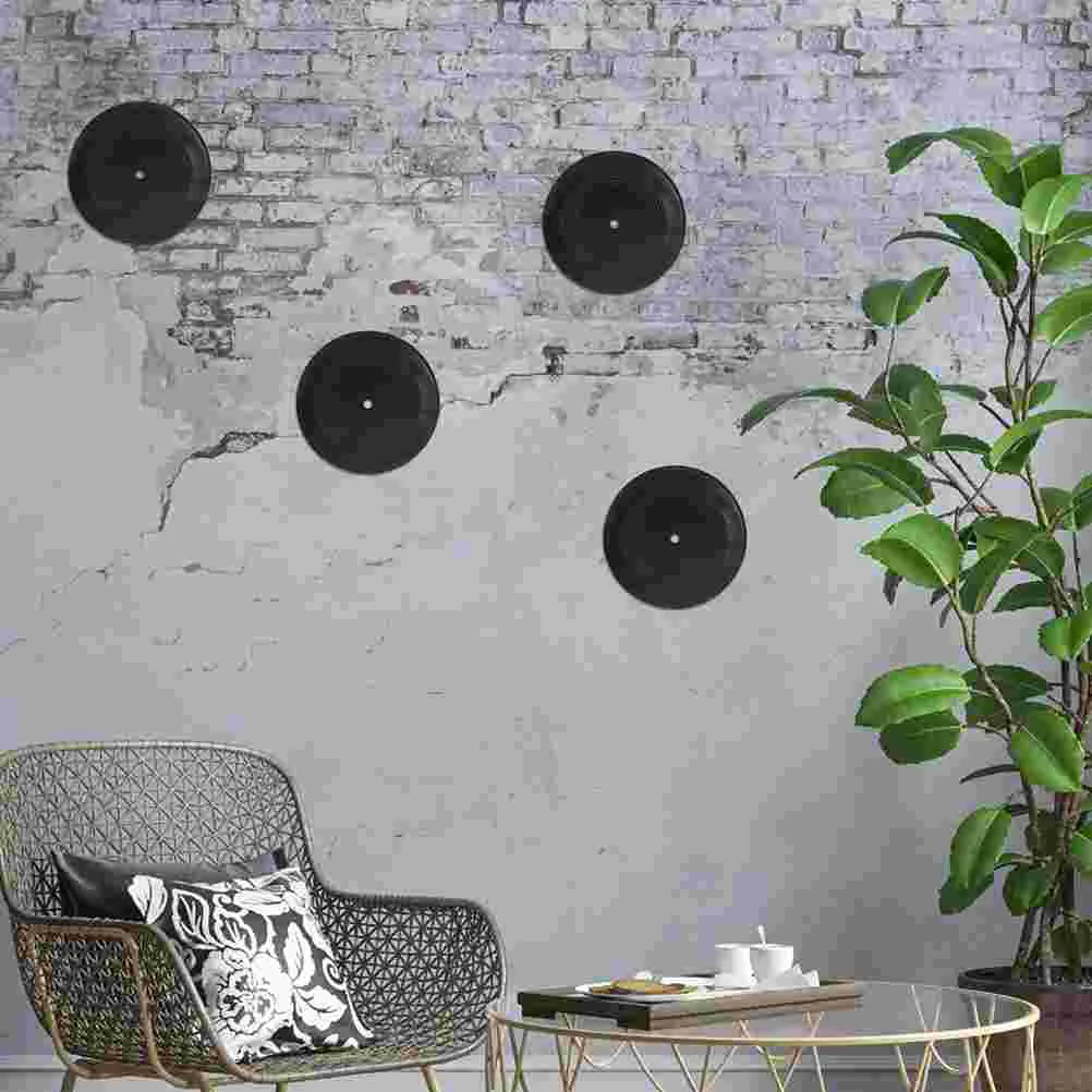 3 Pcs Vinyl Record Decoration Blank Records Fake Retro Bar Supplies Decorative Table Wall Disco Coaster Vintage