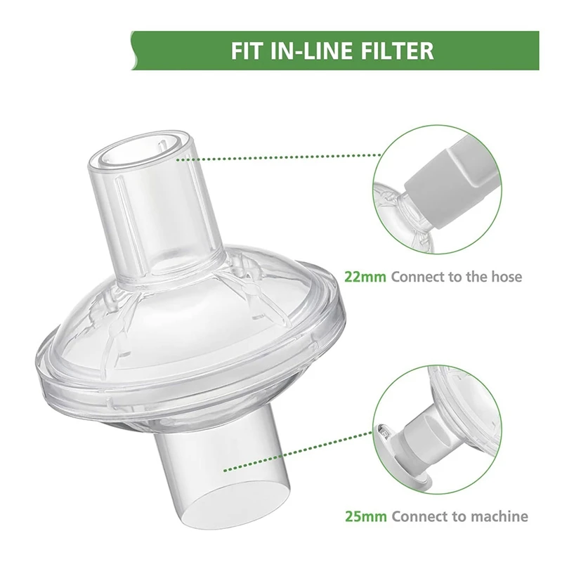 Universal Inline Filter For CPAP And Bipap Machines, For  Dreamstation & For Resmed 22MM Tubing Machines 9 Packs