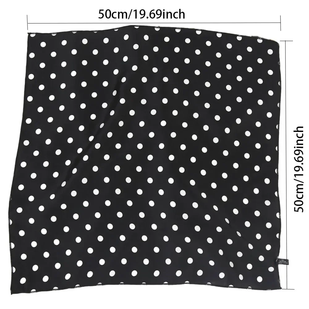 Fashion Dot Neck Scarf 50cm Square Handkerchief for Women Hair Band The New Year Gift Print Bandana Ladies Daily Accessories