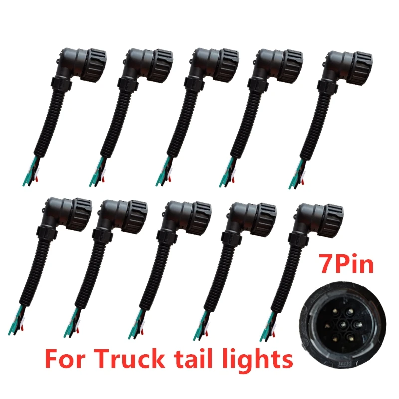 Conector de luz trasera de camión de 7 pines, 10 Uds., para Mercedes, Benz, Volvo, camión pesado Sprinter, enchufe de reparación precableado de 7 pines