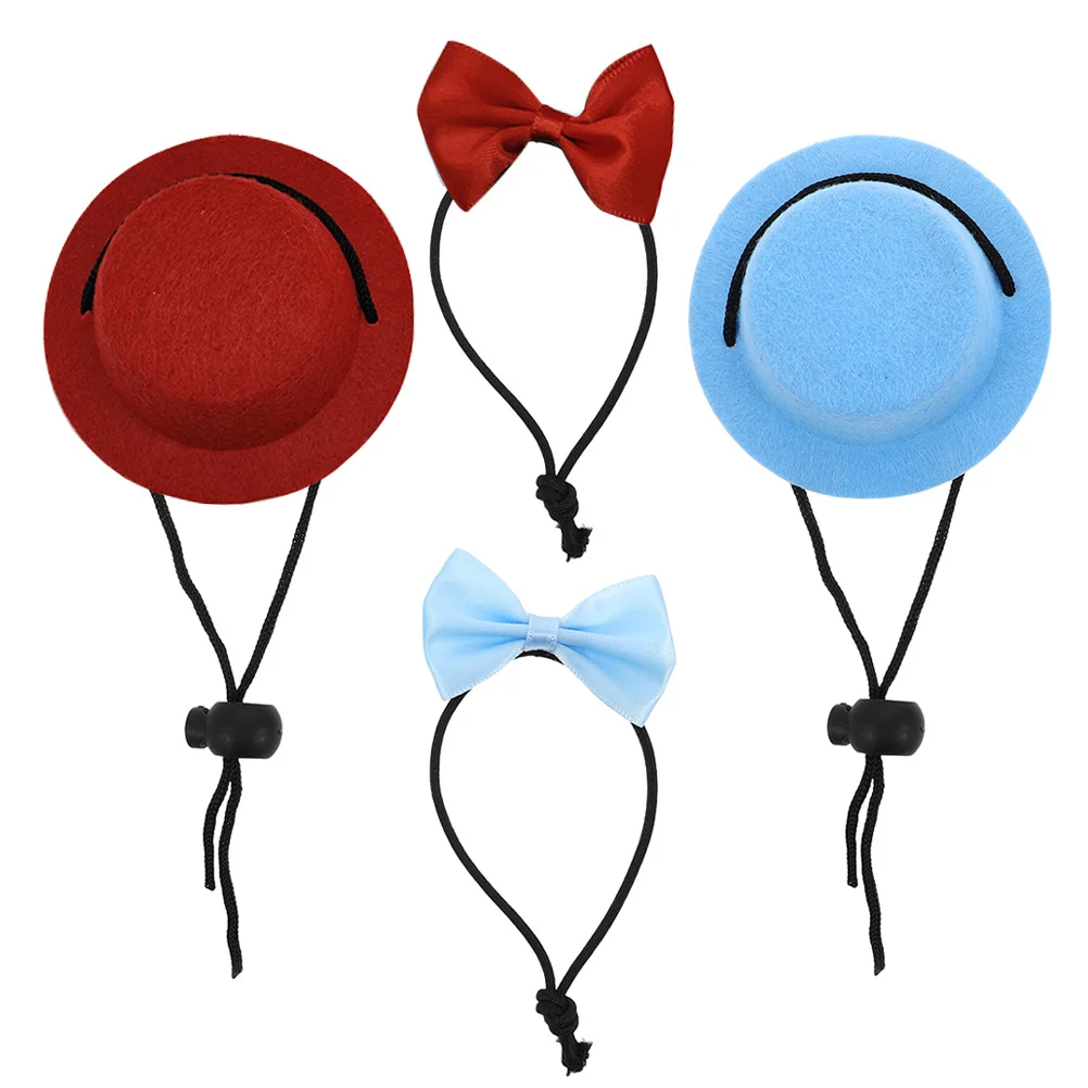 

2 set Pet Formal Accessories Set Adjustable Top Hat Neck Tie For Rabbits Hamsters Chinchillas Hedgehogs Small Pet Costume Wear