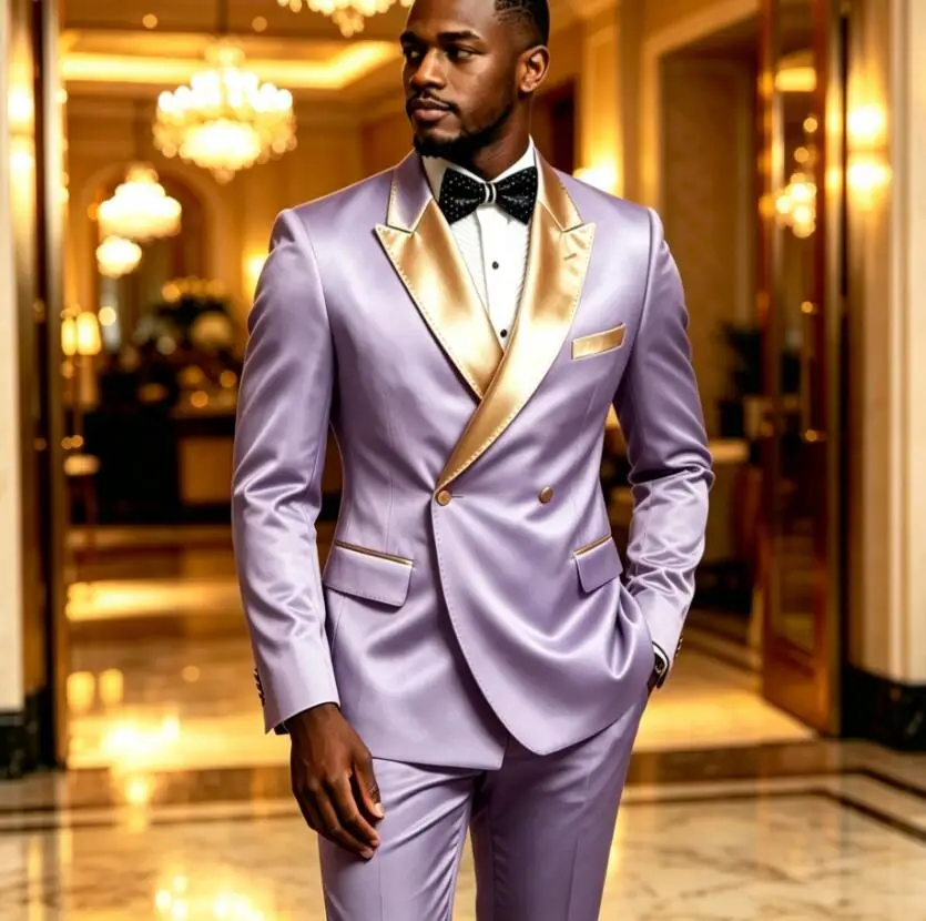 New Slim Fit Business Men's Suits 2 Pieces,Sets Classic Peaked Lapel Suits For Interview Office,Stylish Prom Party Male Tuxedo