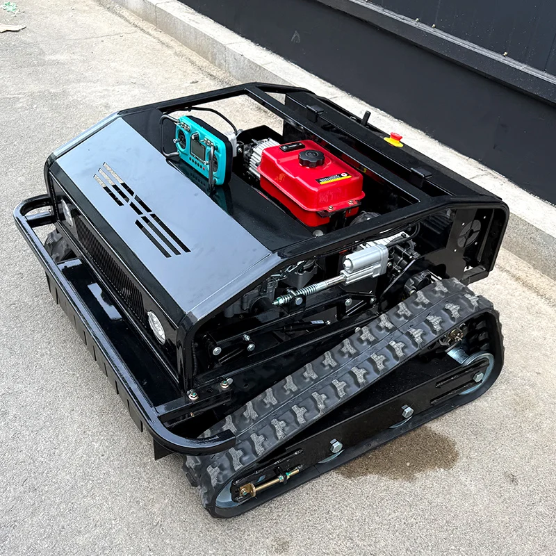 Customized Rubber Crawler Robot  Self Propelled Garden Remote Control Lawn Mower for Sale