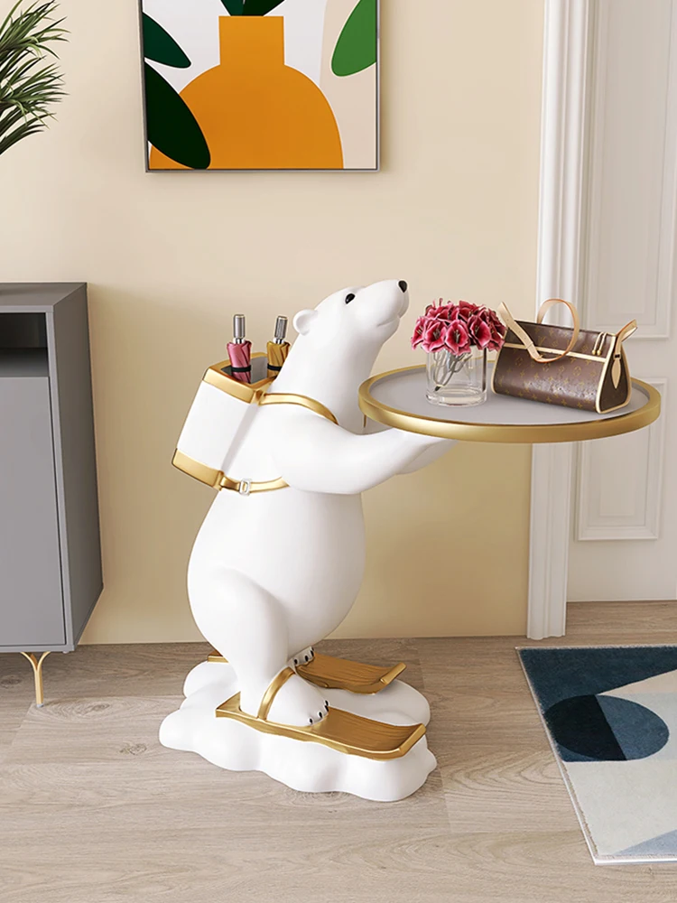 

Polar Bear Statues Nordic Storage Box Furniture Decorations Interior Figurines Tray Ornaments Household Accessories