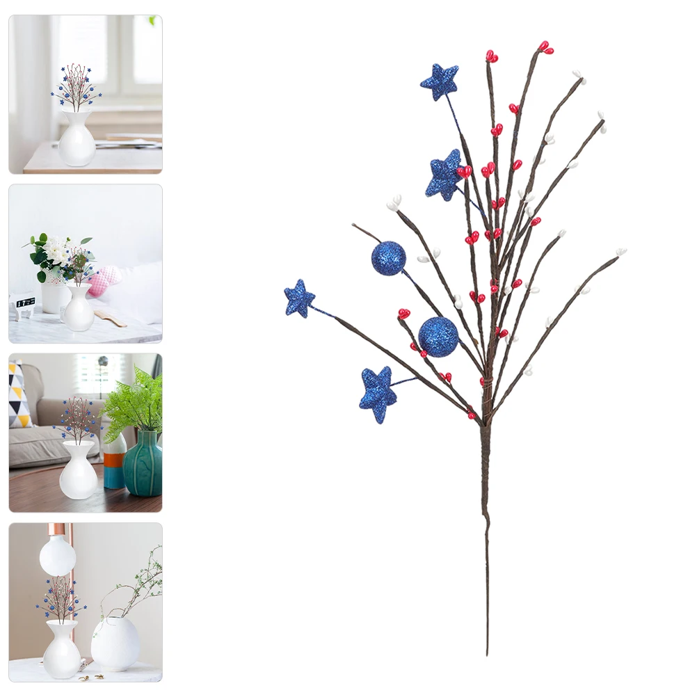 

Independence Day Artificial Pick Fake Stem Faux Branch Party Decor Home Decoration 4Th Of July Pick Independence Day Party