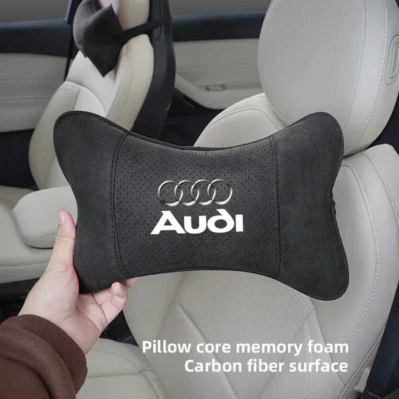 Car Seat Headrest Auto Logo Neck Spine Protect Pillow For Audi Sline S4 S6 S7 SQ5 SQ7 A3 A4 A5 A6 A7 A8L Q2 Q3 Q5 Q6 Q7 Q8 TT RS