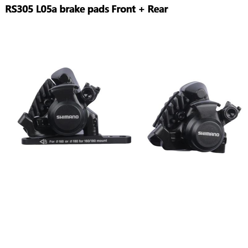 Shimano RS305 Bremse, flache Montage, vorne und hinten, mechanische Scheibenbremse mit L05A-Pads für Rennrad, BR-RS305, hinterer Bremssattel, Schwarz – Detail 3