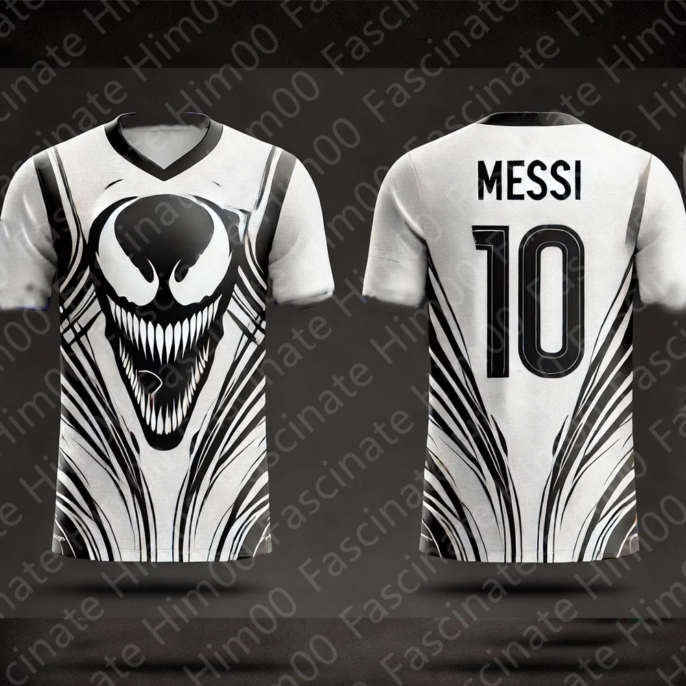 2024 Marvel Venom No. 10 Football Jersey Messi Boys Football Special Sports Jersey Boys Cartoon Birthday Gift Street Casual