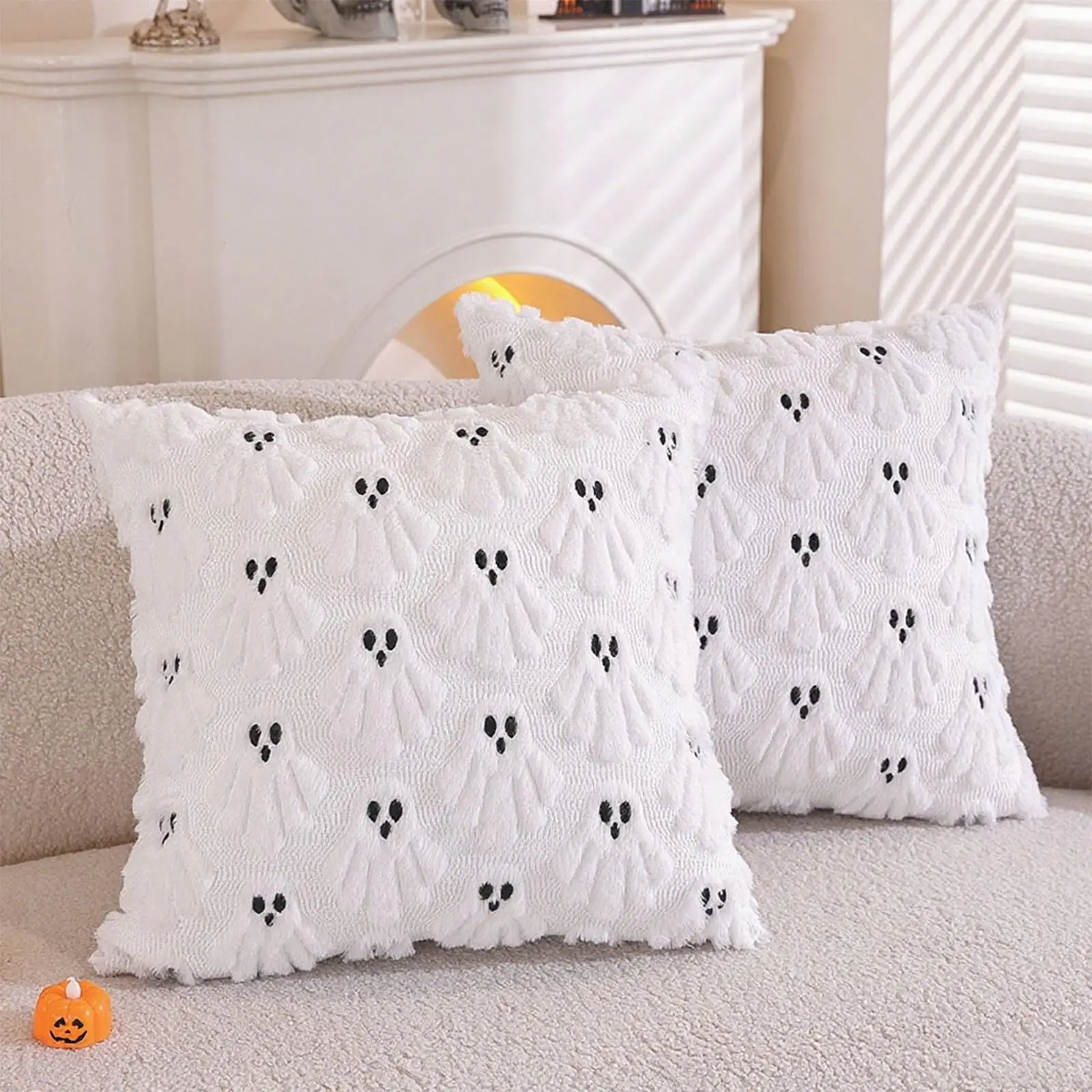 Fall Decor Throw Pillow Covers 18x18 Inch,Decorative Autumn Pillows Cases for Halloween Holiday Couch Sofa Living Room Decor