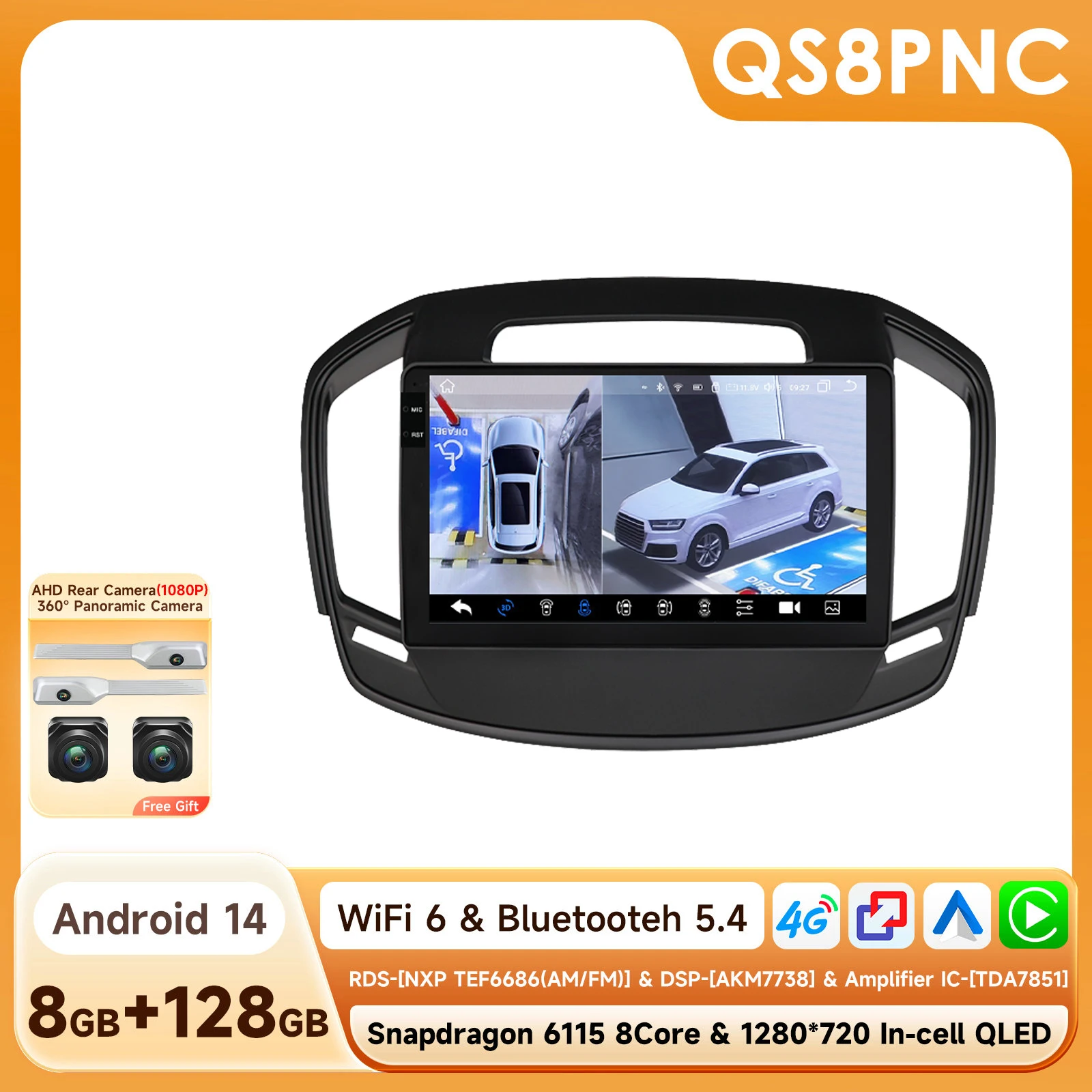 Android 14 Autoradio Voor Buick Regal Opel Insignia 2009-2017 Auto Multimedia GPS Carplay 4G DSP BT 360 Camera Door Snapdragon 6115
