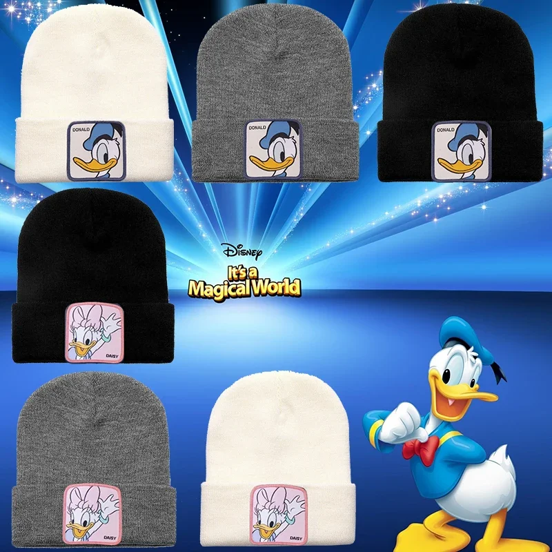 

Disney Cute Knitted Cap Women Donald Duck Bonnet Hats Girl Keep Warm Cartoon Daisy Duck Beanies Kids Winter Birthday Casual Gift