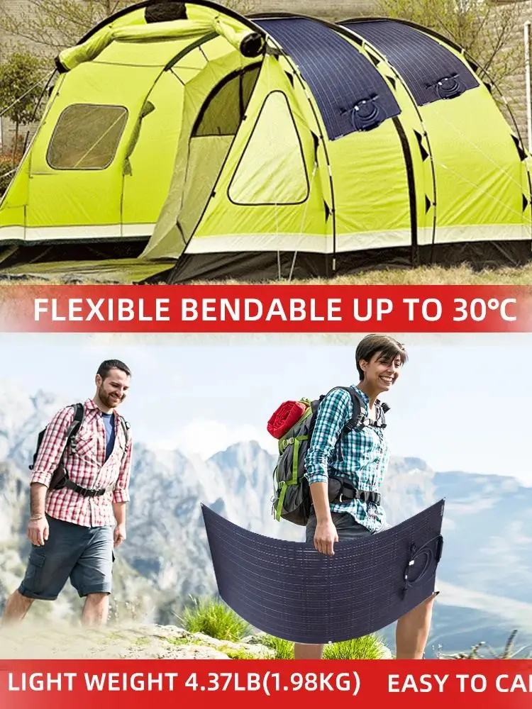 Zonnepaneel 220W 200W 110W 100W18V Met By-Pass Diode ETFE Flexibele Opvouwbare Zonnecel 12v Batterijlader Camping RV Boot - afbeelding 2
