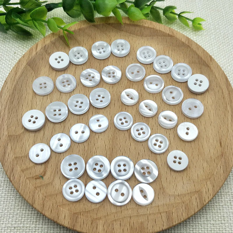 10mm White Black Round Acrylic 4 Eye Bread Button Scrapbooking for Wedding Decor DIY Handmade Sewing Garment Accessories