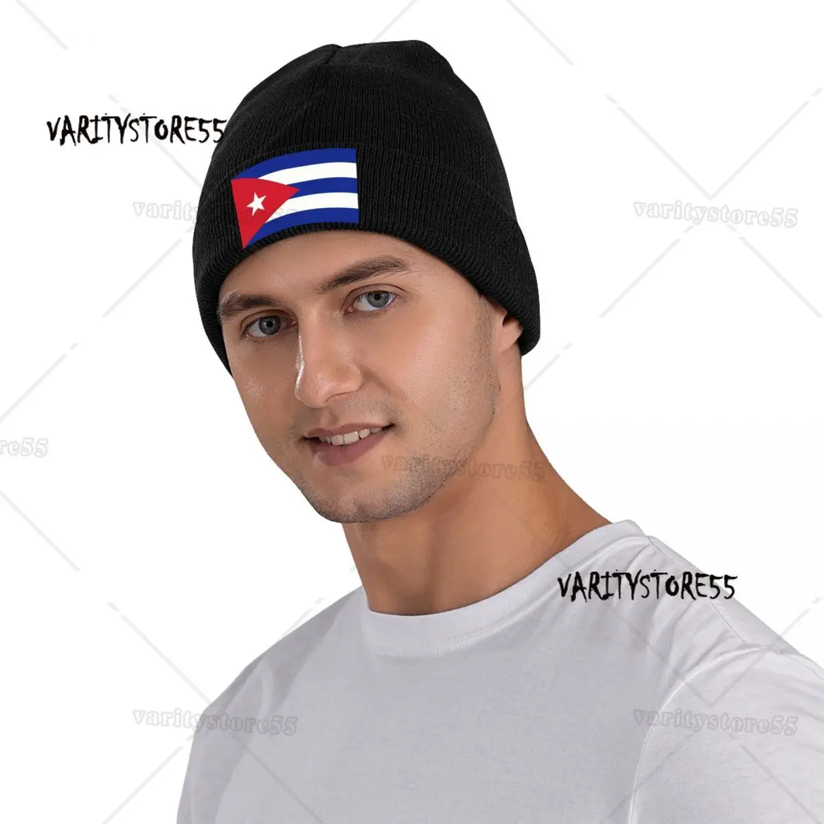 Custom Flag Of Cuba Skullies Beanies Caps Cool Winter Warm Men Women Knitting Hats Adult Unisex Cuban Patriotic Bonnet Hat