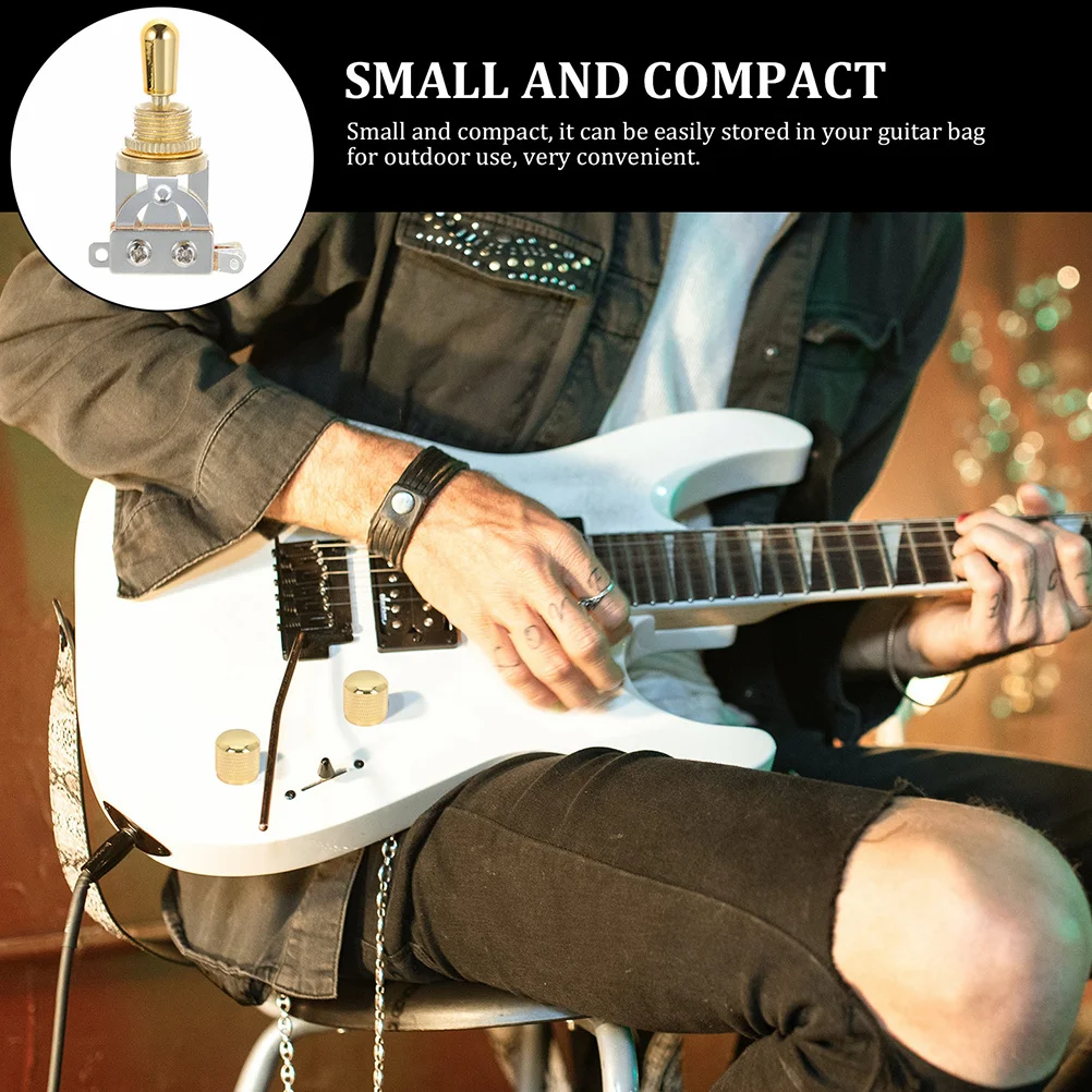 

2Pcs 3 Way Toggle Switch Metal Electric Guitar Pickup Selector Small Lightweight and Easy to Carry Guitar Toggle