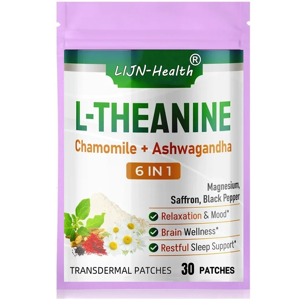 30 Pflaster L-Theanin transdermale Pflaster mit Magnesium, Ashwagandha, Safran, Kamille-unterstützen die Entspannung