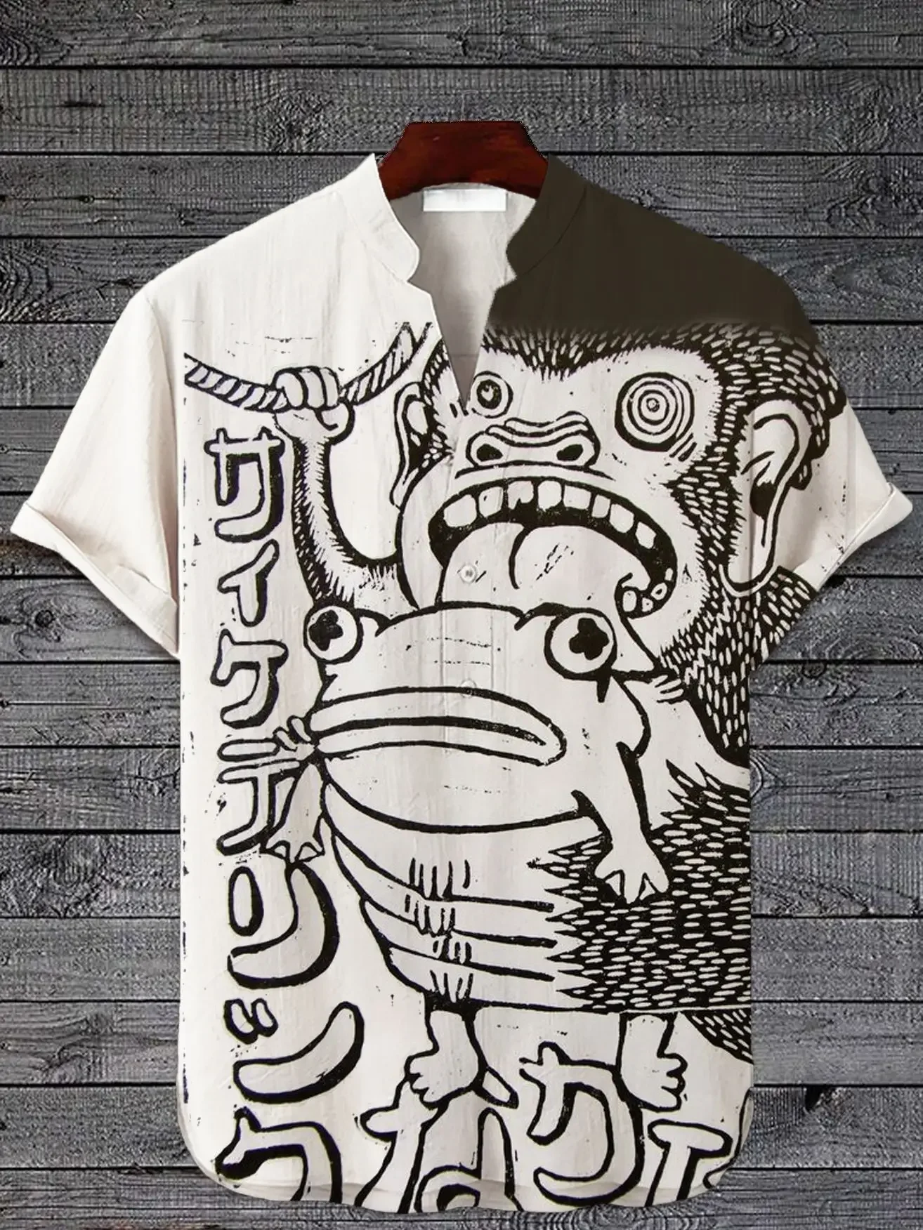 

Men's linen short sleeved shirt new shirt animal pattern clothing men's top 3D fish print men's shirt