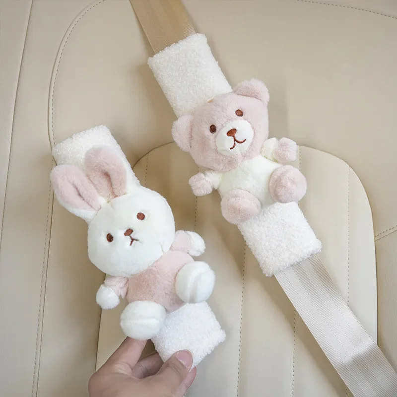 

1PC Cartoon Car Seat Belt Cover Shoulder Protector Cute Rabbit Bear Doll Safety Belt Pad For Comfort Accessories