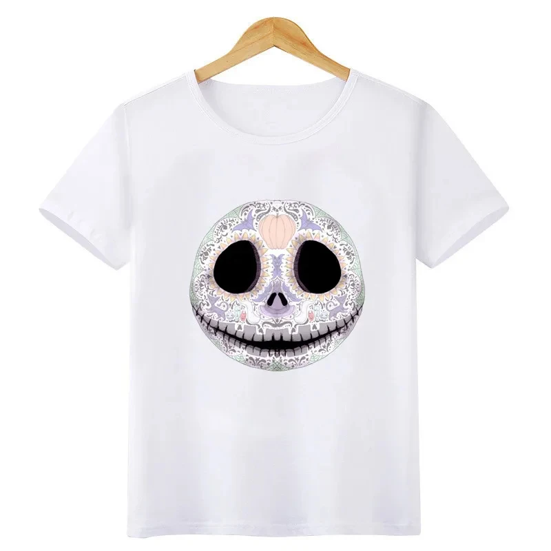 Summer Disney Jack Skellington Kid T-Shirts Boys Girls  T Shirt Children Cartoon Kawaii Casual Clothes calabaza  Tee Tops