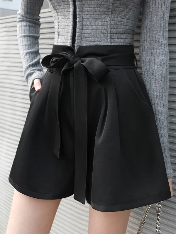 Pantalones cortos para mujer todos los días casual simple minimalista básico cintura alta ajuste suelto ligero suave cómodo color sólido