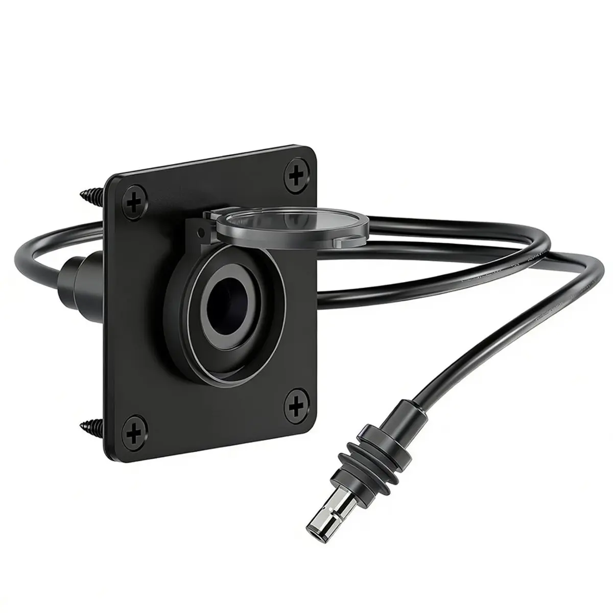 SWXF For Mini Pass Through Power Cable Kit Waterproof 12V DC Wall Socket Outlet for Van Motorhome Battery Box