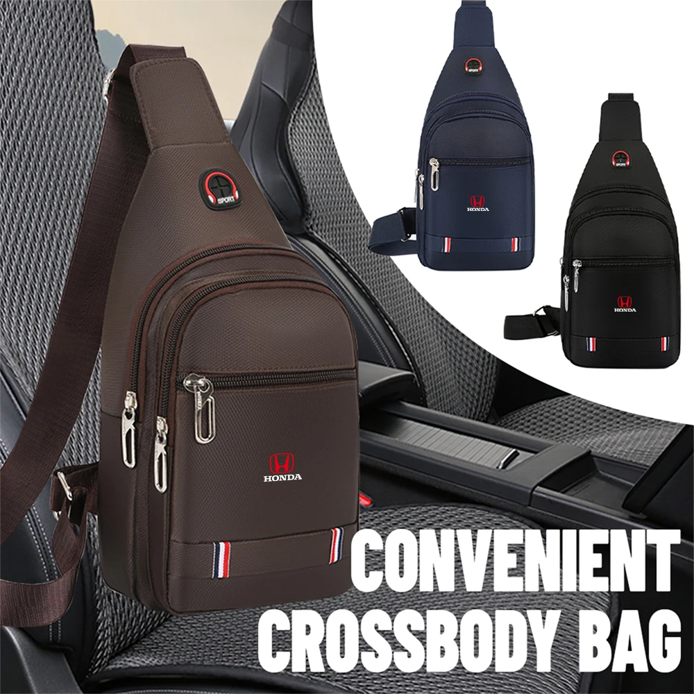 

1pcs For Honda Civic Accord Vezel Fit CR-V City CRZ HRV Typer Odyssey Car One-shoulder Messenger Bag Wallet Multi-Use Travel Bag