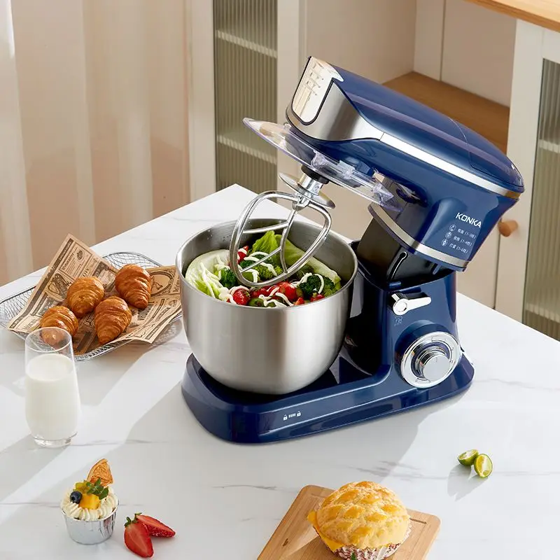 ماكينة شيف منزلية متعددة الوظائف سعة 6 لتر، ماكينة عجان أوتوماتيكية بالكامل، لخلط الحليب والضرب على البيض