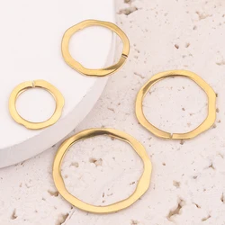 10pcs Gold-Plate irregular Round Opening Charm Stainless Steel Circle Connection Jump Rings Jewelry Making Supplies Material