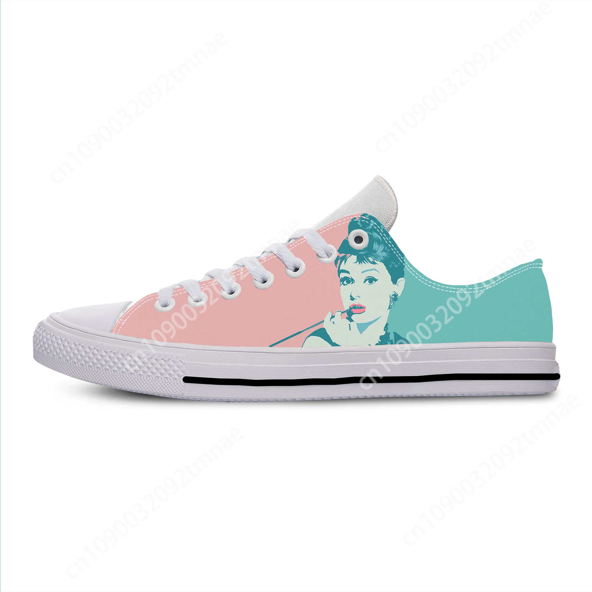 Summer Movie Star Audrey Hepburn Cartoon Cute Latest Custom Shoes Casual Shoes Lightweight Mens Women Sneaker Low Top Breathable