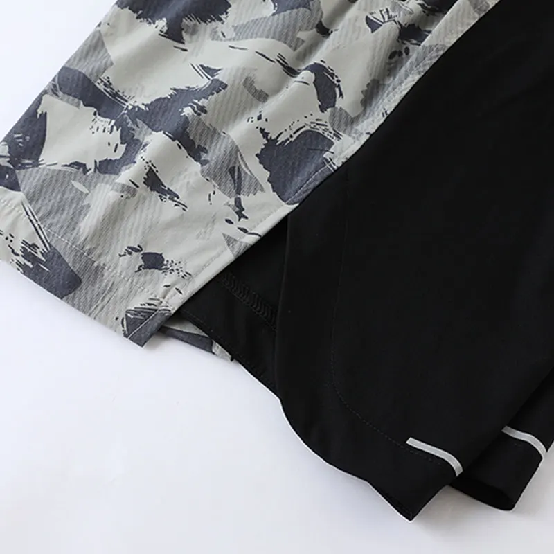 Reflective Jogging Gym Shorts Men Running Shorts Camouflage Quick Dry Summer Men\'s Shorts Fitness Sports Men Breathable Shorts