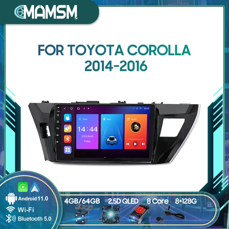 

Автомобильный радиоприемник MAMSM для автомобилей Toyota Crolla 2014, 2015, 2016, 4G, мультимедийный проигрыватель, навигация GPS, 2din, 10 дюймов