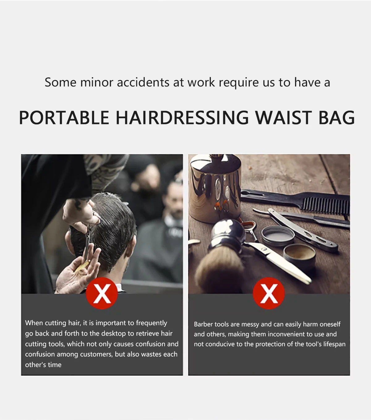Hüfttasche für Friseurscheren | Werkzeuggürtel-Organizer mit mehreren Taschen, robuster, verstellbarer Nylongürtel für Salon, Friseursalon, Friseursalon – Detail 3
