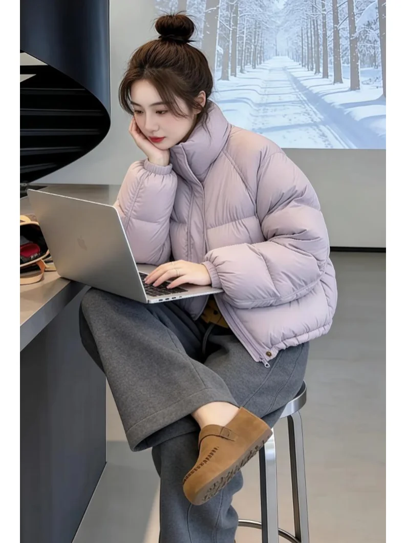 

ort Padded Cotton Jaet Women's Thiened Stand Collar Winter Warm Clothes Faionable New Arrival 2026 Casual Sle