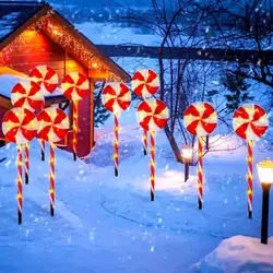 5pc/setLED solar ground inserted lollipop light, outdoor waterproof Christmas candy light garden courtyard lawn decoration light